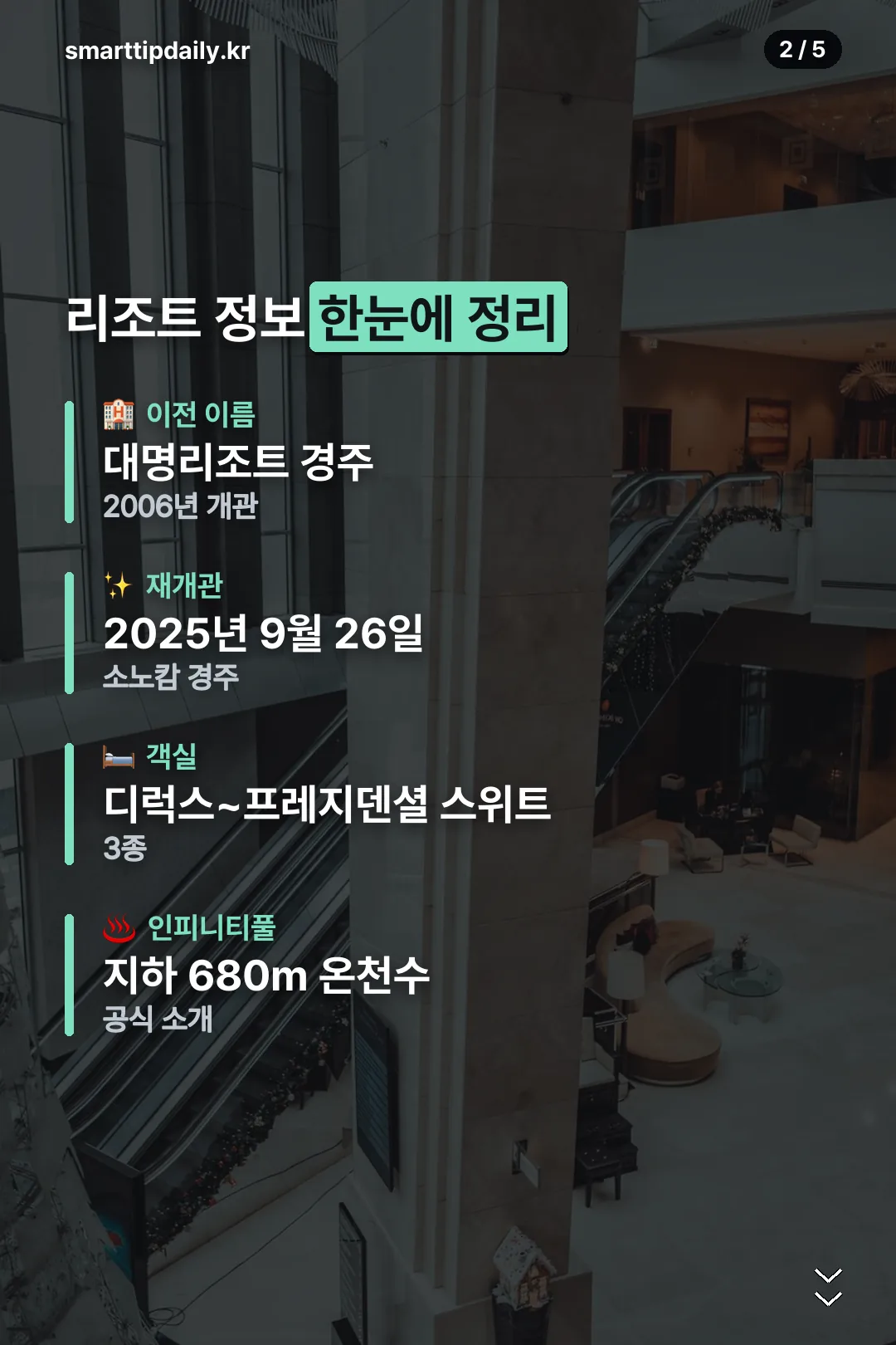 리조트 정보 한눈에