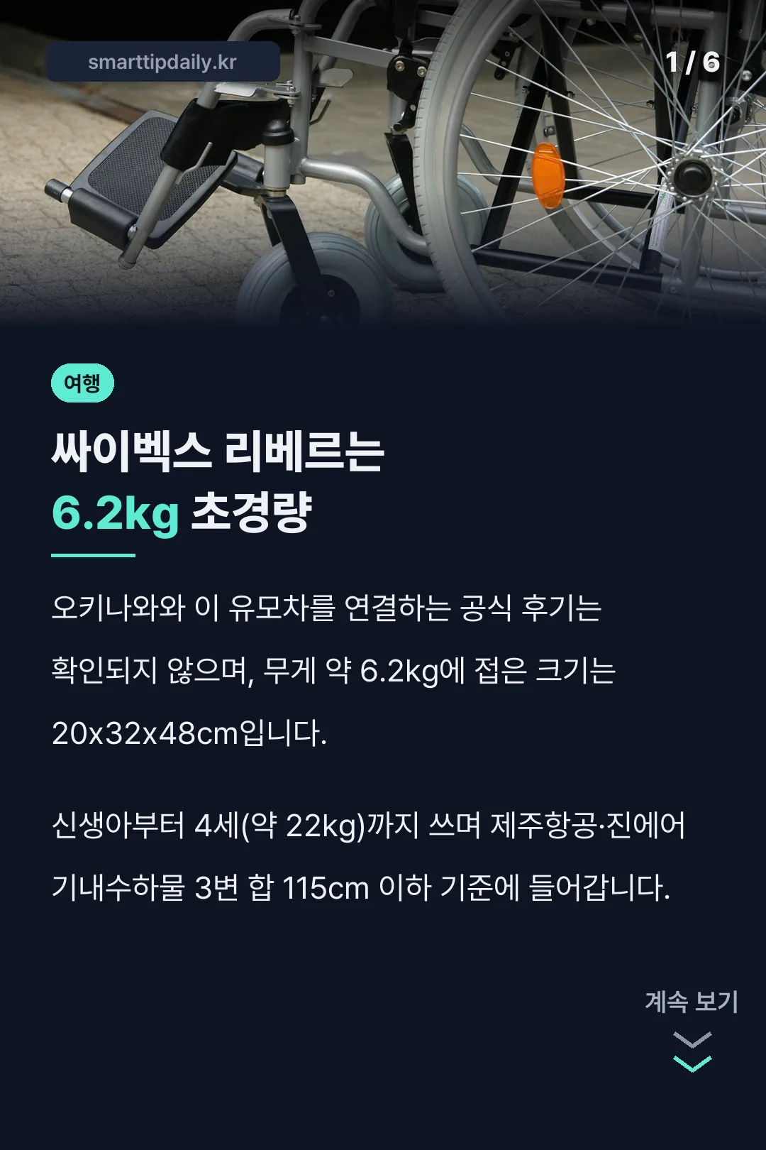 싸이벡스 리베르는 6.2kg 초경량