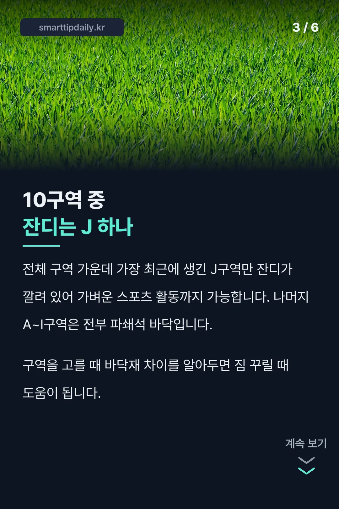 10구역 중 잔디 한 곳